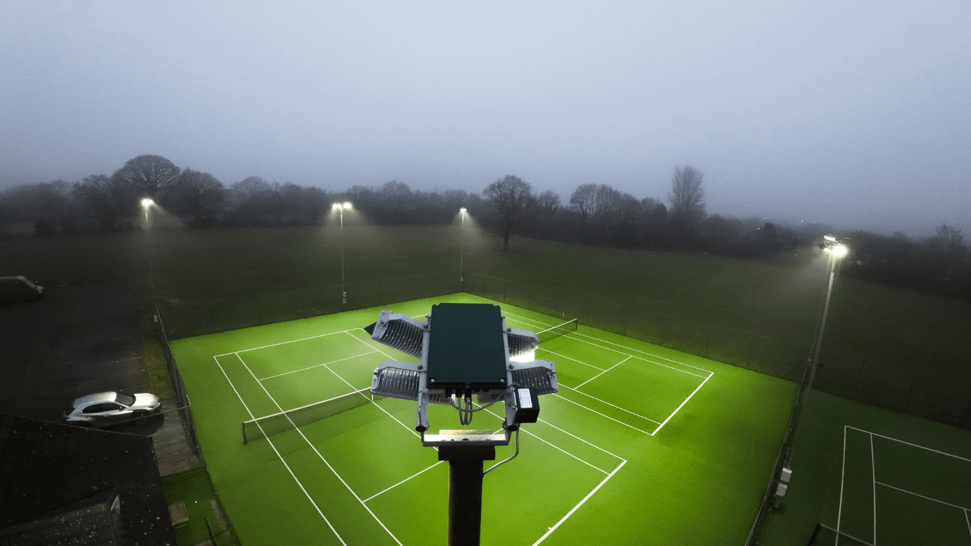 Tennis Court Floodlighting at Wythall Tennis Club