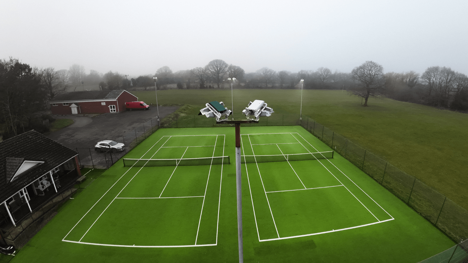 Tennis Court Floodlighting at Wythall Tennis Club